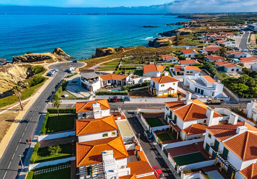 Aerial view of Porto Covo, Alentejo, Portugal