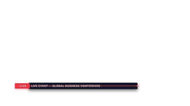 Modern live stream lower third bar graphic template for broadcasting business conference video overlays