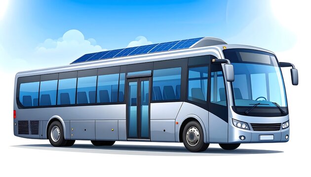 Modern white coach bus on clear sunny day.
