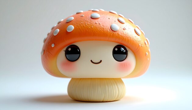 Cute kawaii design yellow pet mushroom