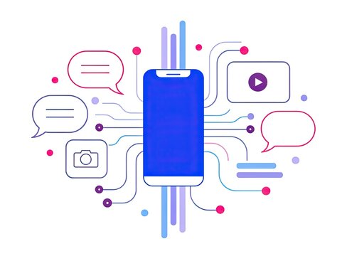 Social media outreach and digital marketing multi channel strategy concept for businesses