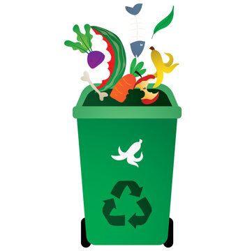 Organic Recycling Container with Fresh Food and Vegetable Scraps