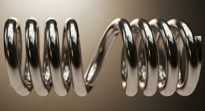 metal coil spring close up studio shot