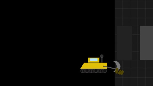 Minimalist Yellow Bulldozer Sweep Video Transition in 4K 60fps with 16:9 Aspect Ratio Canvas