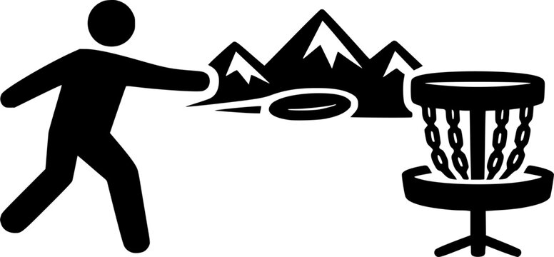 Disc Golf Player Outdoor Sport Icon Vector Illustration