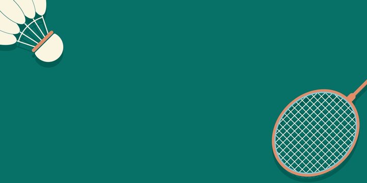 Badminton Racket And Shuttlecock Composition For Sports Banner With Copyspace