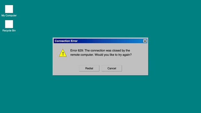 Retro Dial Up Internet Connection Screen User Interface Animation