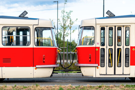 T3R.PLF tram in PX configuration in Prague, documenting a special public transport operation during temporary service changes in August 2026.