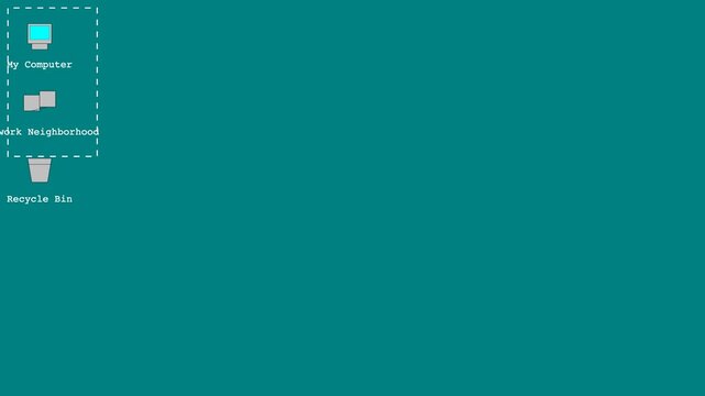 Retro 90s Computer Operating System Desktop User Interface Animation
