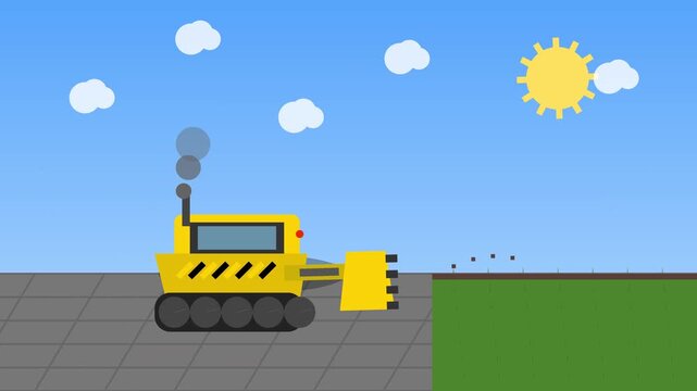 2D Animation of Land Transformation into Building Foundation 16 9 Aspect Ratio 60fps 4K Resolution