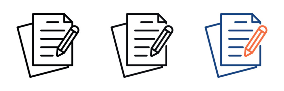 edit document line icon multiple. Vector illustrations