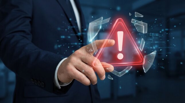 Phishing alert warning for online banking scam fraud protection with mobile security to prevent financial loss and cybercrime threats