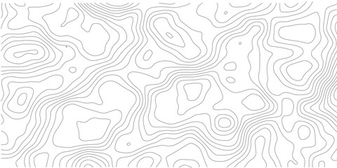 Topographic contour map lines on white background. Flat vector elevation relief pattern. Abstract geography background texture. Contour lines elevation map design. © SELIM