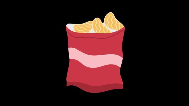 potato chips bag cartoon illustration