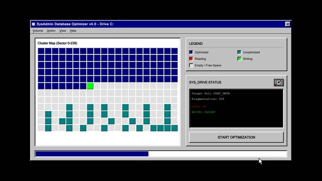 Corporate Data Defragmentation and System Optimization Animation