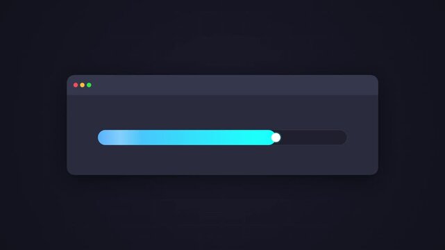 Progress Bar Filling on Dark Header Canvas 16:9 Aspect Ratio 4K 60fps Minimalist User Interface