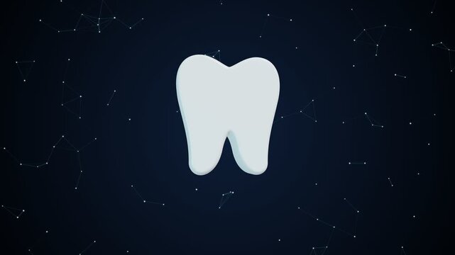 Digital Dental Health Concept with Animated Plexus Human Tooth