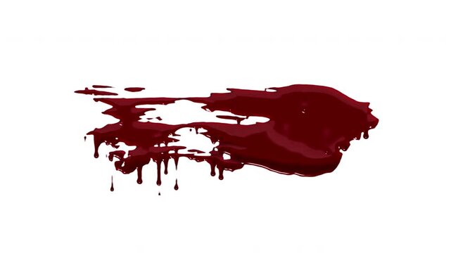 realistic blood splash splatter 4k video in white background