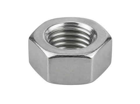 Metal hex nut isolated on transparent background