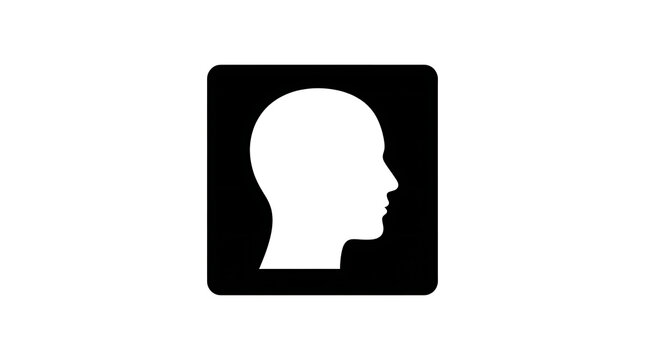 Minimal silhouette profile icon of a human head