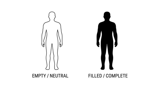 Empty and filled human silhouette comparison