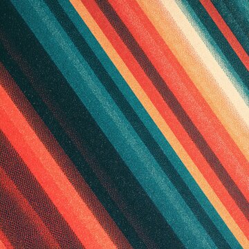 Diagonal stripes of warm and cool colors, with a subtle textured vintage feel