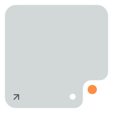 Grey UI Shell with Orange Circle Button for Digital Display. Flat Web UI Window Frame with Smooth Corners