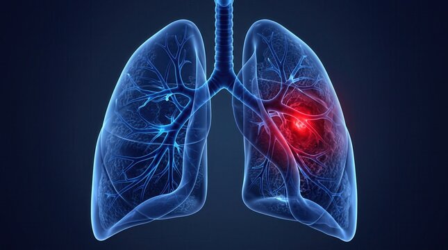Lung infection and respiratory disease medical illustration