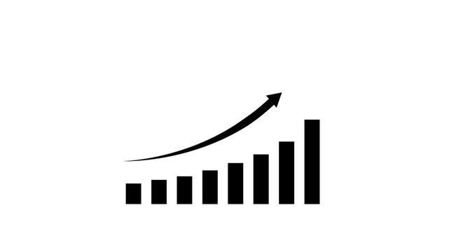 Arrow up business graph icon animation. Increasing business growth chart animation. Going up business graph concept.4k video