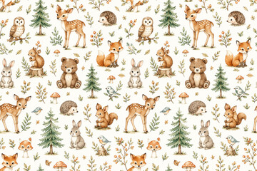 Fototapeta premium seamless pattern with funny animals