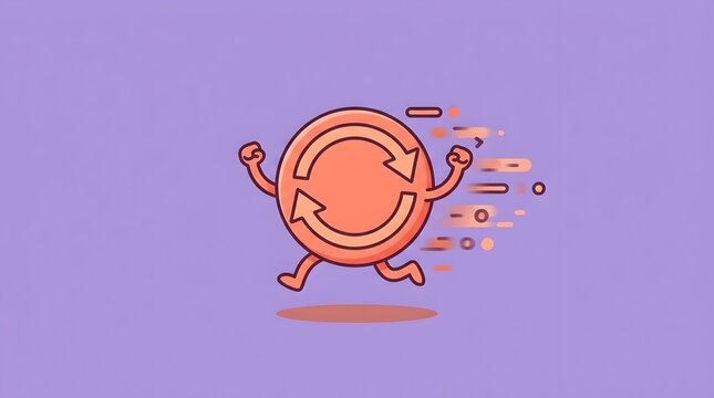 Illustration of a recurring business process with circular arrows symbolizing renewal, evaluation, strategic change, continuous improvement, and business development.
