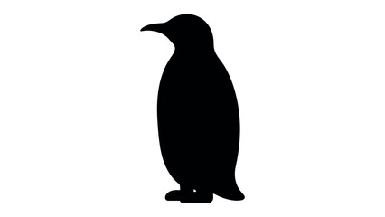Obraz premium Silhouette Penguin: A stark black silhouette of a penguin stands alone, its iconic form rendered in minimalist detail against a clean backdrop.