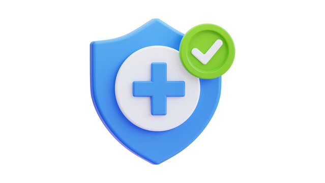 3D Medical Health Insurance Shield Concept Illustration - 88