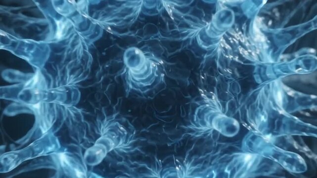 Closeup 3d render of a single virus particle or pathogen with glowing spikes, representing microscopic biological structures and infectious diseases
