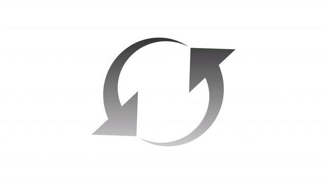 neon arrows rotation circular symbol animation on transparent background