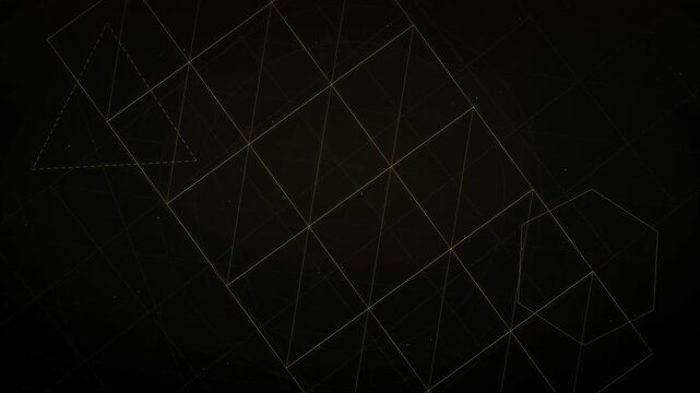 Elegant Black Geometric Gold Polygon Motion Background