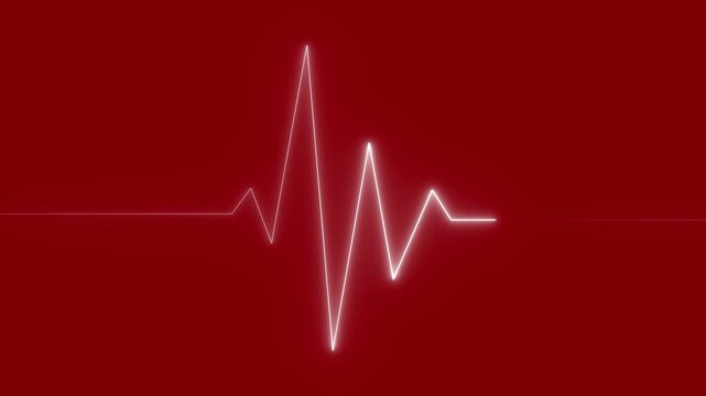 neon glowing heart beat animation, heart beat line animation on black background, ECG neon electrocardiogram pulse 4k,cardiology video neon pulse icon animation,