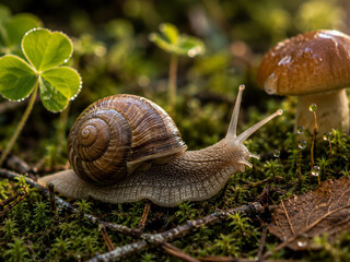 Snail and porcini mushroom © Iva