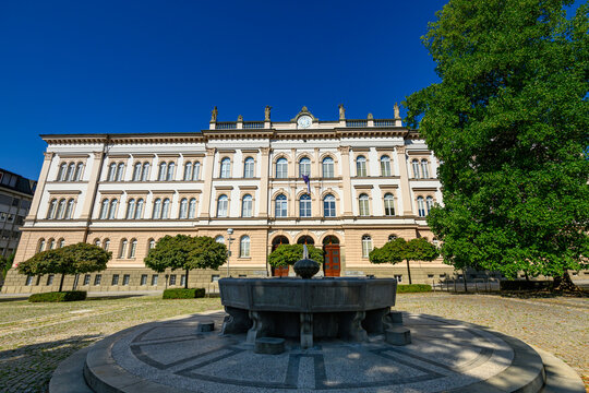 First Gymnasium in Maribor. The building of the school was planned by Graz based architect Wilhelm Bucherja and built in 1873 in classical style.