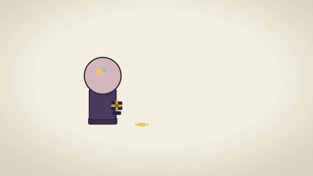 Minimalist Animated Candy Dispenser Machine Motion Graphic