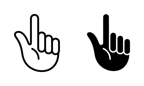 Hand Pointer Icons, Pointing Finger Symbol, Click Cursor Vector Set, Navigation and Selection