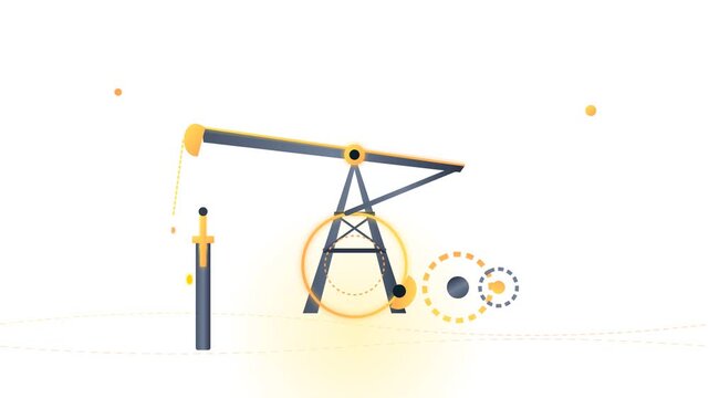 Animasi Oil Pumpjack Rotation And Spin 4K Motion Graphic Animation | Seamless Loop