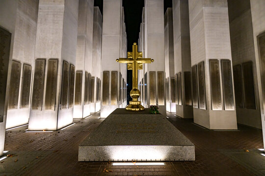 Banja Luka, Bosnia and Herzegovina - August 12, 2026: The central memorial to the fallen fighters of the Patriotic War. Pomnik memorial center in Banja Luka.