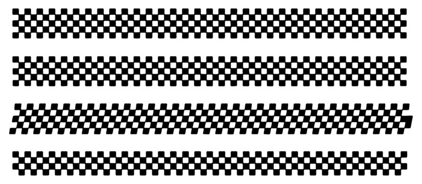 racing checker flag border pattern set