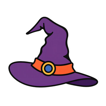 Cute Purple Witch Hat Halloween Sticker