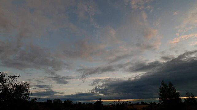 Colorful Evening Sky With Drifting Clouds Timelapse
