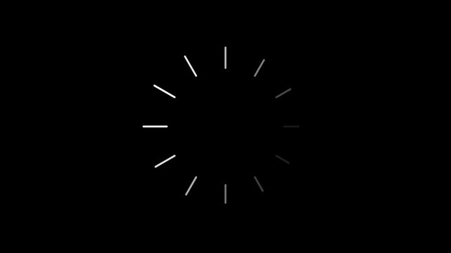 Minimalist Loading Spinner Animation Circular Progress Indicator on Black Background Motion Graphic