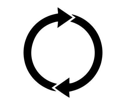 Black reload icon vector art with transparent background for easy customization and professional design.