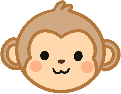 Cute Hand Drawn Monkey Character Illustration
