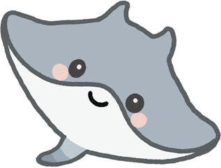 Hand Drawn Cute Stingray Character Illustration  © 정원 조